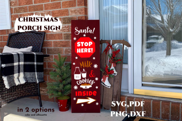 Christmas Porch Sign SVG: Santa Stop — Graphics for Crafts & Seasonal Branding