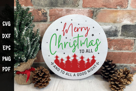 Christmas Round Sign SVG Graphics for Crafts