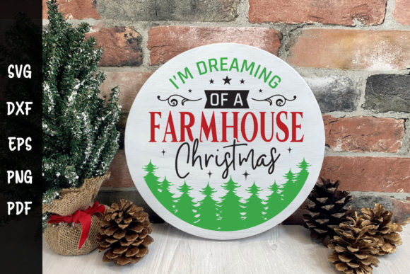 Christmas Round Sign SVG: Graphics for Crafts & Local Branding