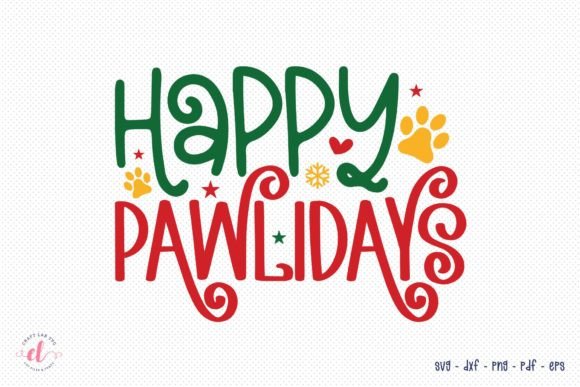 Happy Pawlidays SVG: Christmas Dog Graphics for Local Crafts Brands