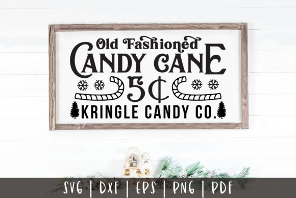 Old Fashioned Candy Cane Christmas SVG: Graphics for Crafts