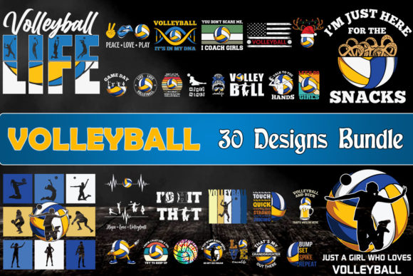 Volleyball Bundle SVG 30 Designs: Graphics for Crafts & Local Branding
