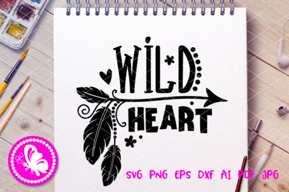 Wild Heart Quote Hippie Arrow Feathers